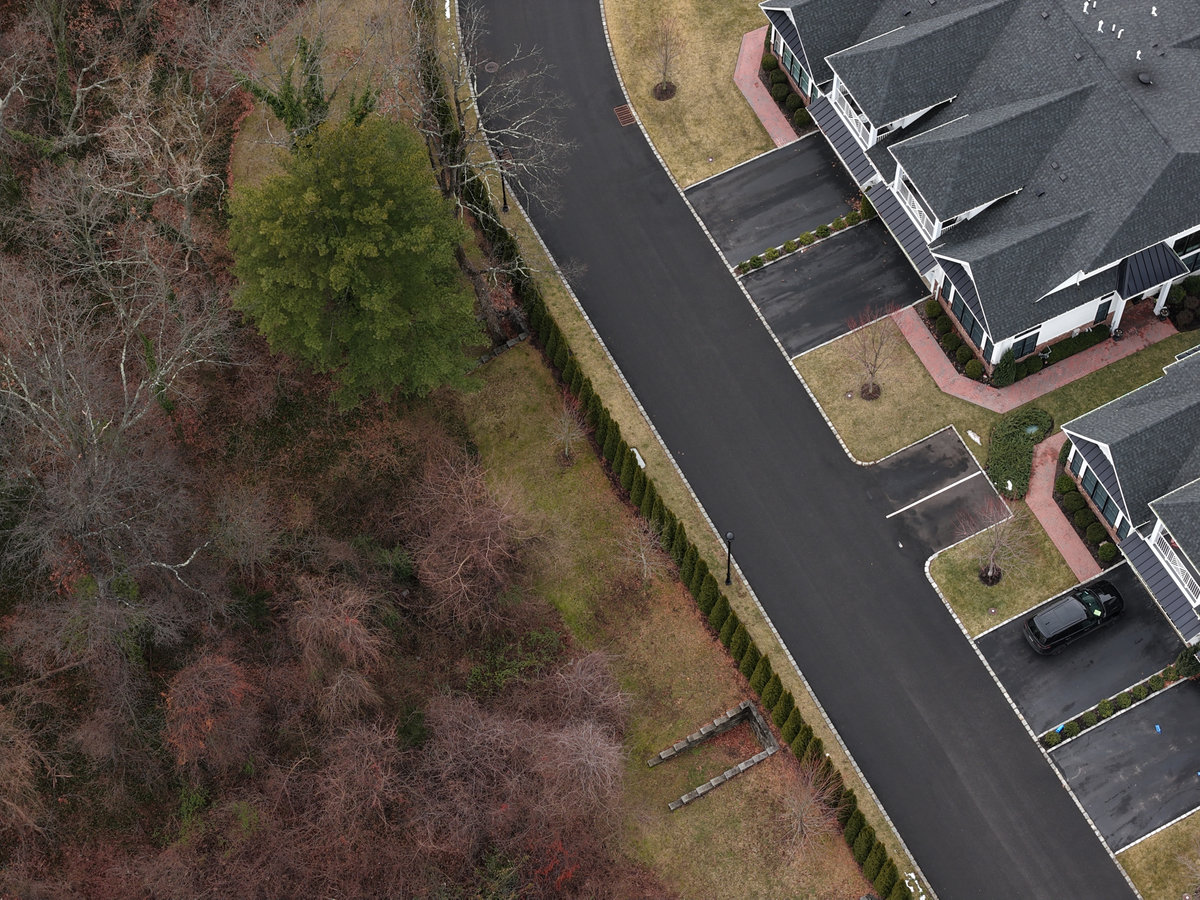 Modern residential buildings and a paved road represent ongoing urban development and infrastructure expansion. Sharply contrasting with the adjacent wild. Undeveloped forest zone and natural habitat