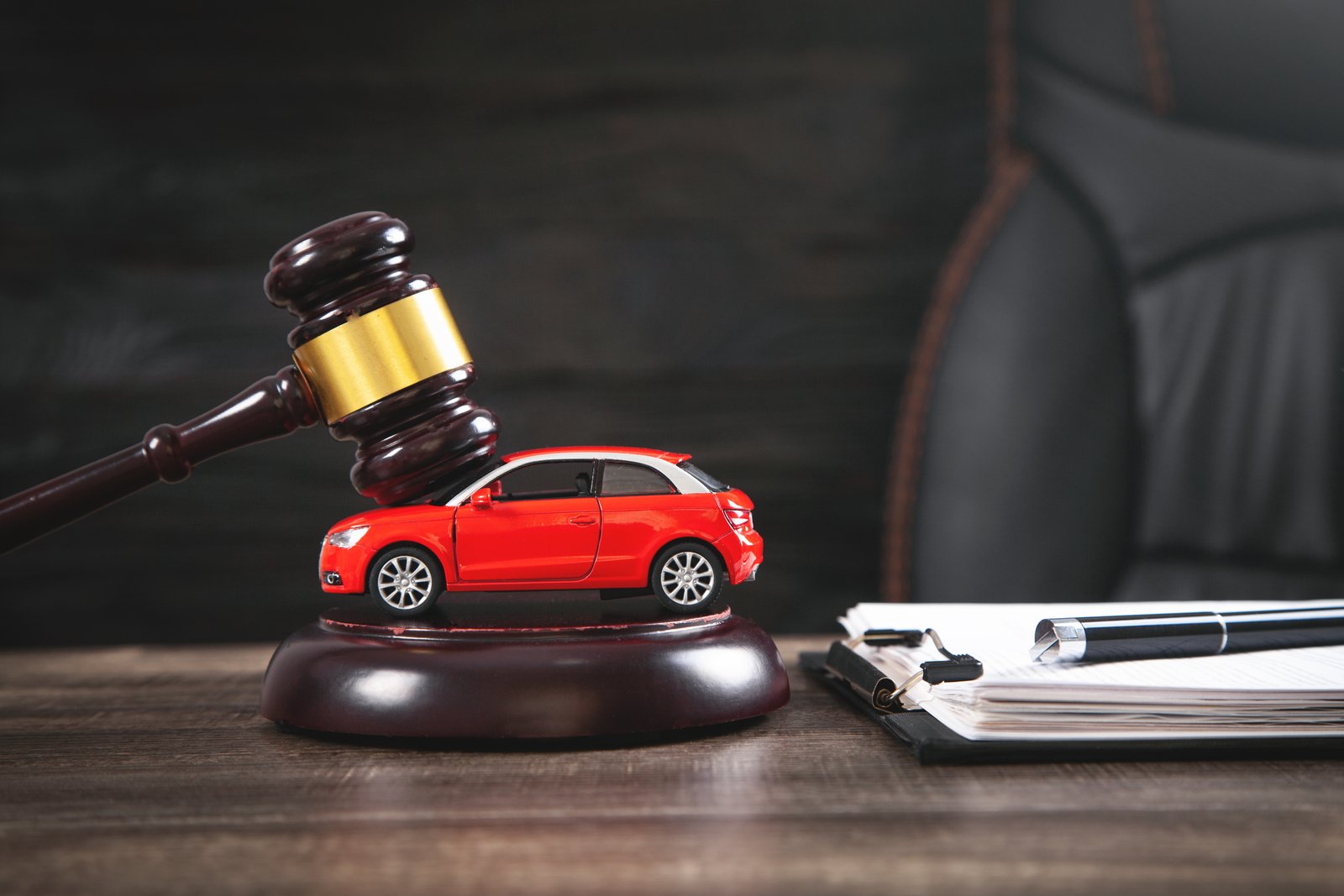 Gavel resting beside a car accident document, representing comparative negligence in a Georgia personal injury claim
